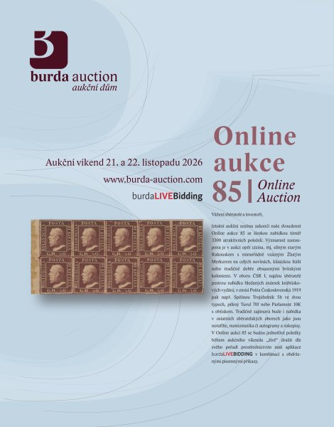 LISTOPADOVÁ ONLINE AUKCE 85 SPUŠTĚNA